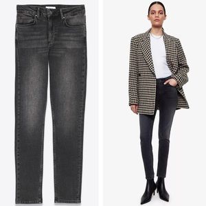 Anine Bing Gabe Mid-Rise Skinny Jeans in Coal Size 25